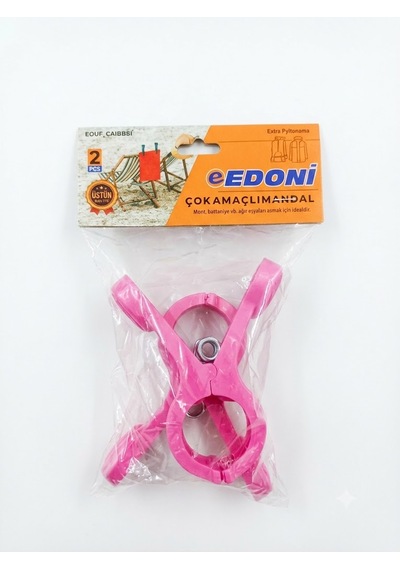 Eedoni Büyük Boy 2 Li Paket Çok Amaçlı Plaj Havlusu Ve Battaniye Mandalı Açık Pembe