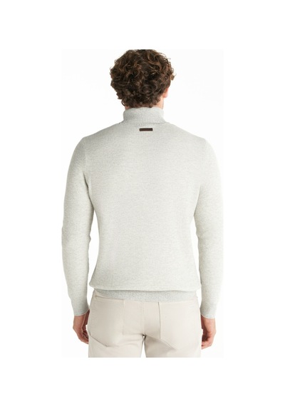 Ted Baker Gri Erkek Balıkçı Yaka Standart Kazak Tbmrkw1068 Açık Gri