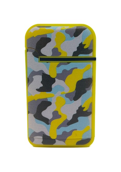 Zengaz Cool Tasarım Jet Alev Çakmak - Yellow Camouflage Sarı