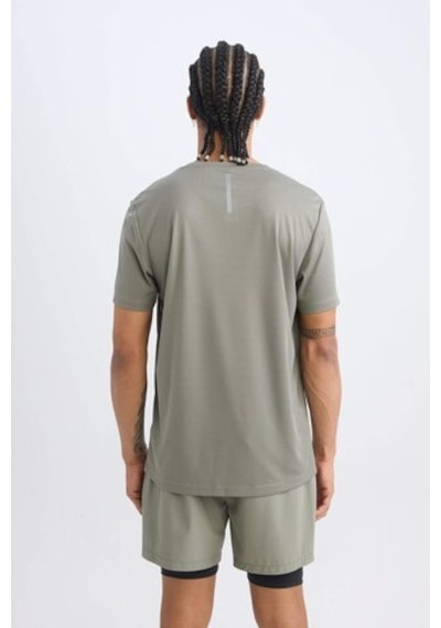 Defacto Defactofit Slim Fit Dar Kesim Bisiklet Yaka Baskılı Sporcu Kısa Kollu Tişört X6142az25spkh457 Haki