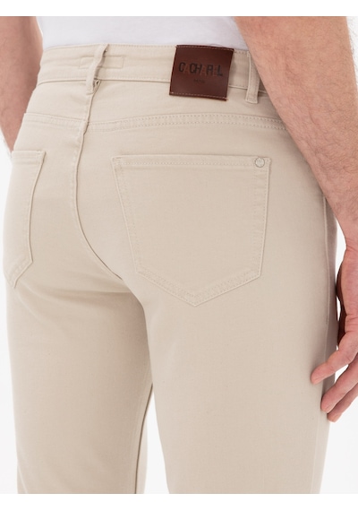 Cacharel Bej Slim Fit Pamuk Karışımlı Jean Pantolon