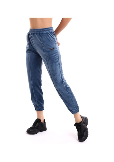 Winmoda34 Kadife Eşofman Jogger İndigo
