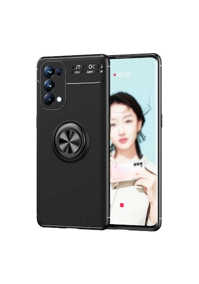 Oppo Reno 5 5g Kılıf Zore Ravel Silikon Kapak - Siyah-rose Gold