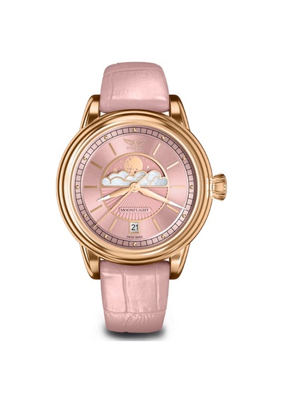 V.1.33.2.258.4 Pembe Deri Kayışlı 36 Mm Kadın Kol Saati Safir Cam 2 Yıl Garantili Pembe-rose - 860619371 Metalik