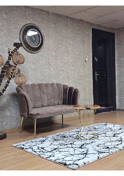 İkili Papatya Çay Seti Koltuk Gold Sivriltme Ayak, Balkon, Salon 001