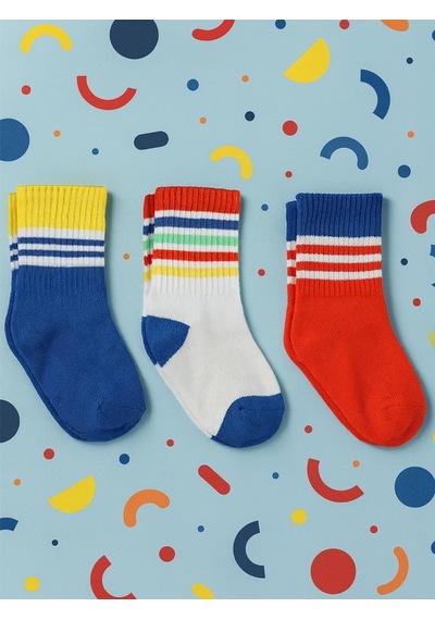 Civil Boys Colorful 3'lü 2-12 Yaş Erkek Soket Çorap - Standart