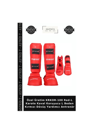 Özel Üretim Krkor-100 Red-l Karate Kaval Koruyucu L Beden Kırmızı Dövüş Yardımcı Antrenör