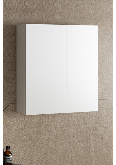 Çiğdem 55 Cm Beyaz Mdf Aynalı Asma Banyo Üst Dolabı Beyaz