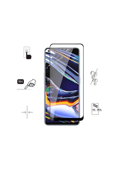 Realme 7 Pro Uyumlu Zore Kenarları Kırılmaya Dayanıklı Cam Ekran Koruyucu