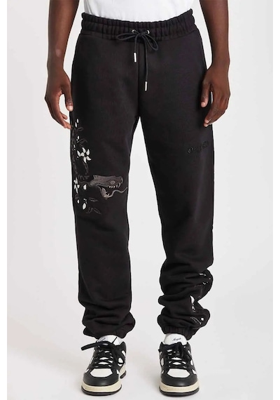 American Rag Cie Night Python Nakışlı Sweatpants - Organik Pamuk, Şık Ve Rahat Tasarım Siyah
