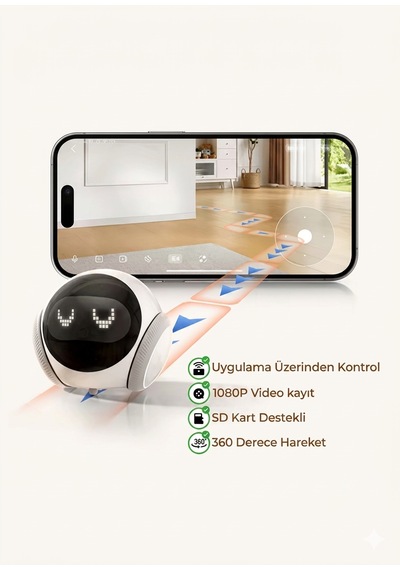 Magic S1 Mobil Kameralı Akıllı Evcil Hayvan Robotu - Full Hd 1080p - Otomatik Şarjlı, Lazerli Ve Çift Yönlü Ses Destekli