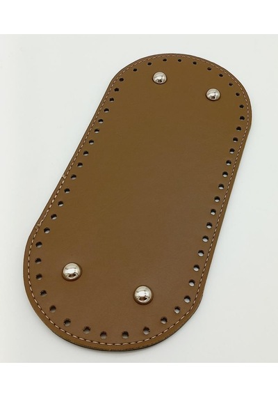 Angel Çanta Aksesuar Suni Deri Vizon Renk 25x12 Cm Oval Çanta Tabanı Gümüş Aparatlı