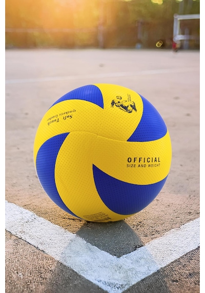 Voleybol Topu Lamineli Beton Zemin Soft Touch İç-dış Mekana Uygun 8 Panel Sarı-mavi 280 Gram Mavi