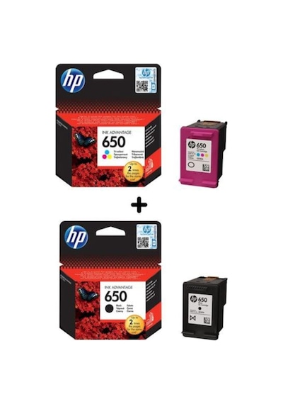 Hp 650 Siyah Ve Renkli Kartuş Seti Cz101ae, Cz102ae Deskjet Ink Advantage Serisi İle Uyumlu
