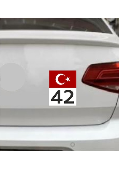 Kişiye Özel Plaka Ve Ay Yıldız Sticker - Türk Bayrağı İl Plaka Sticker - Araba Oto Motosiklet Karavan Araç Cam Sticker - 00192 8x6 Cm