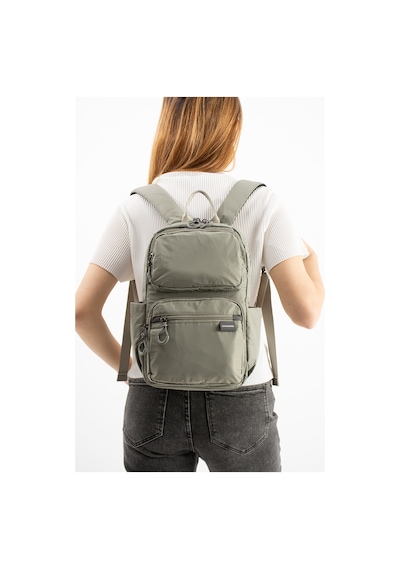 Vıatox Vs 6032 Unisex Suya Dayanıklı Paraşüt Kumaş 5 Bölmeli Laptop Bölmeli Seyahat Ve Okul Çantası Açık Gri