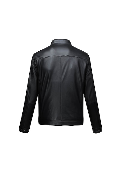 Hatemoğlu Siyah Slim Fit Hakim Yaka 100% Hakiki Deri Mont 1993123 Siyah