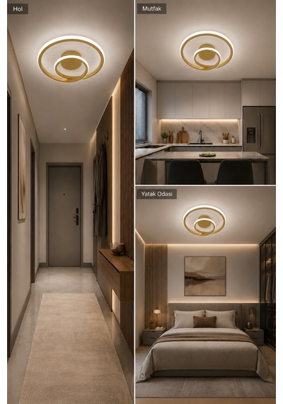 AvizeGO Omisa Led Plafonyer Avize Beyaz Işık Eskitme