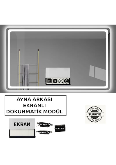 Ayna Arkası 220v Ekranlı Bluetooth Lu Çift Hoparlörlü Dokunmatik