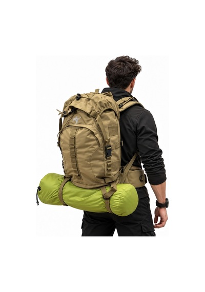 Su Geçirmez Outdoor Sırt Çantası - Dağcı Çantası - Savage Ventura 60lt - Kum Çok Renkli