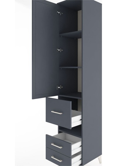 Hyperion Dolap 3 Raflı 3 Çekmeceli Tek Askılı 44x44x221 Antrasit-antrasit Aytası Hyperion Dolap 3 Raflı 3 Çekmeceli Tek Askılı 44x44x221 Antrasit-antrasit Aytası