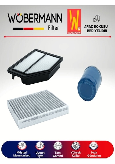 Wöbermann CR-V 2.0 Filtre Bakım Seti R20 2007-2013 3'lü Karbonlu