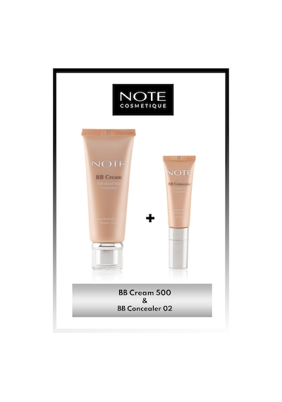 Note Cosmetics Bb Cream 500 Doğal Kapatıcı Spf 15 Bb Krem & Bb Concealer 02 Spf 15 Göz Altı Kapatıcısı Makyaj Seti