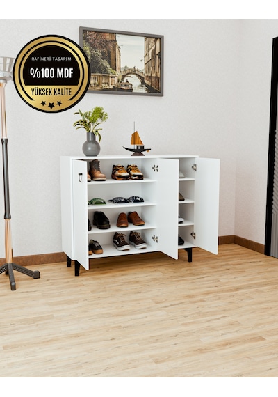 Dekorfim DF08102B MDF Ayakkabılık Antre Hol Çok Amaçlı Dolap Ayakkabı Dolabı