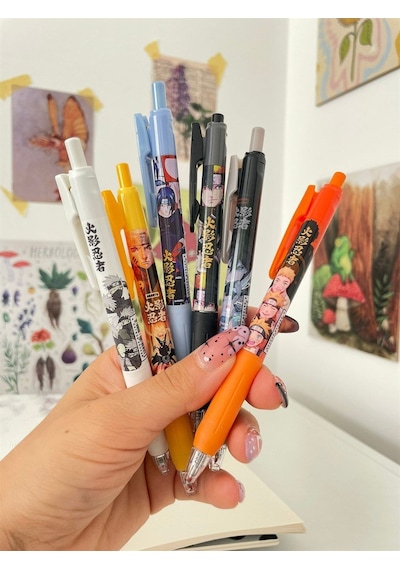 Naruto Tükenmez Kalem Renkli 6'li Set Kalem