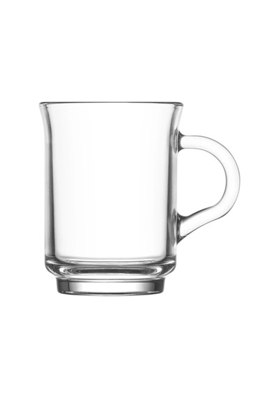 Lav Ada Cam Kupa 6 Kişilik 250 ml Kulplu (Kahve/Çay Bardağı)