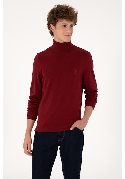 U.S. Polo Assn. Erkek Slim Fit Boğazlı Yaka Boğazlı Basic Kazak 50288884-VR014