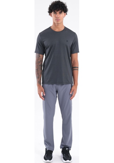 Rowinger Bisiklet Yaka Merserize Erkek Spor T-shirt Siyah