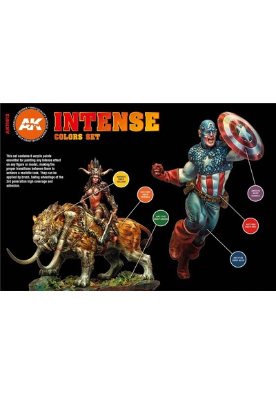Ak Interactive 11612, 6x17 Ml. Yoğun Renkler Akrilik 3gen Maket Boyası Seti Standart