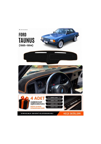 Ford Taunus 1985-1994 Uyumlu Torpido Örtüsü, Torpido Kılıfı - Siyah Kahverengi
