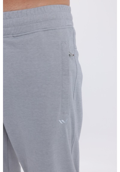 Rowinger Merserize Premium Dokulu Fermuarlı Cepli Düz Paça Erkek Spor Pantolon Eşofman Altı Grey