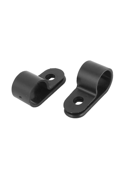 Koodmax 25 Adet 30mm R Tipi Plastik Kelepçe Klips - Kablo Toplayıcı - Vida Çivi Tipi - Siyah