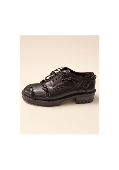 37brandshoes Koyu Mocha Deri Bağcıklı Ve Lug Tabanlı Oxford Kahverengi Kahverengi