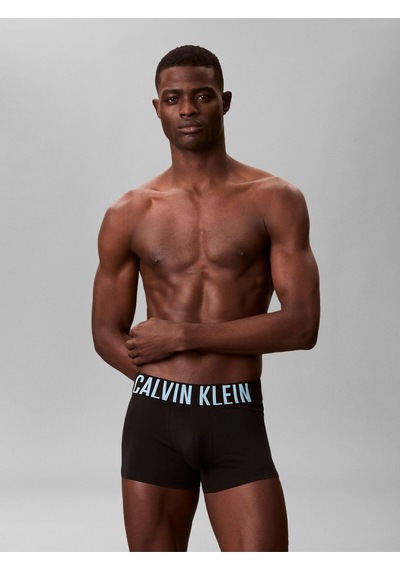 Calvin Klein Trunk 3pk-14966 Black W/ Harbor Mist Logo/ Black W/
