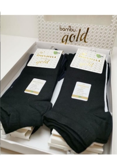 Mısırlı Gold Bambu Yarım Patik Erkek Çorap Dikişsiz 12'li