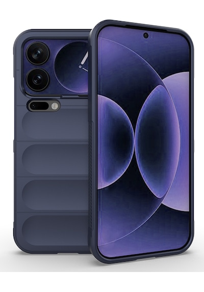 Maks Technology Mi 17 Pro Max Kılıf Esnek Tpu Oyuklu Arka Yüzey Tasarımlı Mkst Etnik Silikon Kapak - Lacivert