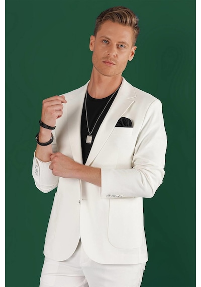 Efor C 643 Slim Fit Ekru Spor Ceket Ekru