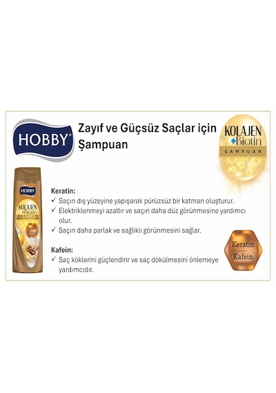 Hobby Şampuan Keratin Kafein Ve Güçsüz Saç 480 Ml X 6 Adet