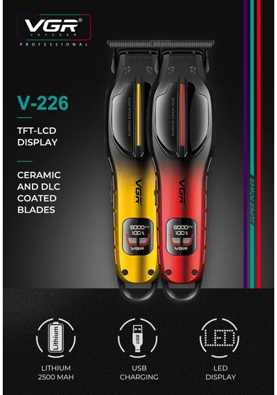 V-226 Tam Metal Gövde Dlc Bıçaklı Saç Sakal Çizim Makinesi Trimmer