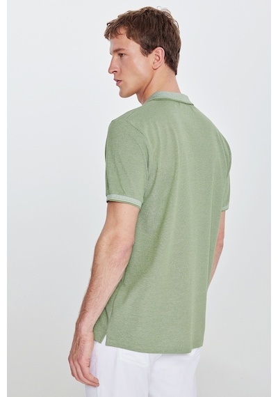 Ac&Co / Altınyıldız Classics 4A4820200047Ysls Düğmeli Polo Yaka Cepsiz Slim Fit Erkek Tişört Yeşil
