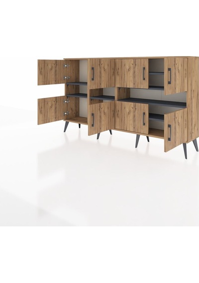 Arges Konsol 8 Raflı 8 Kapaklı 176x30x99 Çam-çam/antrasit Atlas Çam/antrasıt - Atlas Çam Arges Konsol 8 Raflı 8 Kapaklı 176x30x99 Çam-çam/antrasit Atlas Çam/antrasıt - Atlas Çam