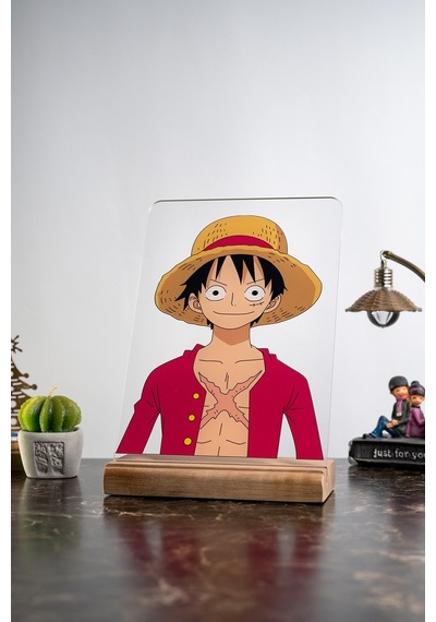 Monkey D. Luffy Ev One Piece Severlere Masa Dekoratif Ahşap Obje