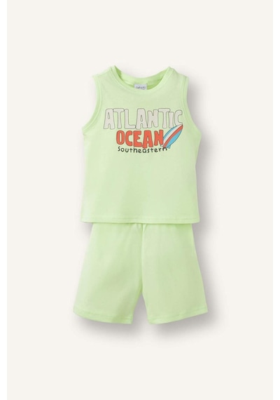 Defacto Desenli 2li Açık Yeşil Takım Erkek Bebek G8330a526hsgn404 Yeşil-gn404