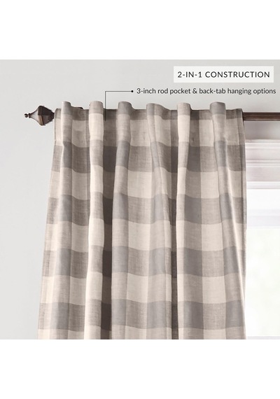 Elrene Home Fashions Farmhouse Living Grainger Buffalo-check Karartma Perdesi, Oturma Odası Ve Yatak Odası Perdesi, Ç Diğer Elrene Home Fashions Farmhouse Living Grainger Buffalo-check Karartma Perdesi, Oturma Odası Ve Yatak Odası Perdesi, Ç Diğer