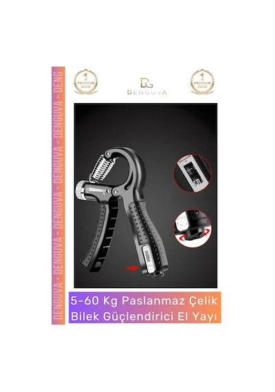 Elyayı Kaliteli Paslanmaz Çelik Sayaçlı Ayarlanabilir Antrenman El Yayı Spor Aleti 560 Kg Bilek Güç Çok Renkli