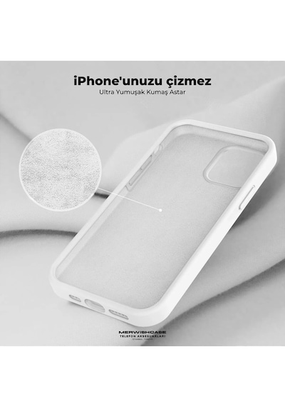 Apple Uyumlu iPhone 13/14 Lansman Kılıf Leke Kir Su Tutmayan Yüzey İçi Kadife Mükemmel Hissiyat Beyaz